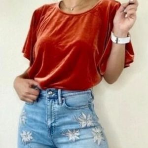 《 Madewell 》Velvet Butterfly Top